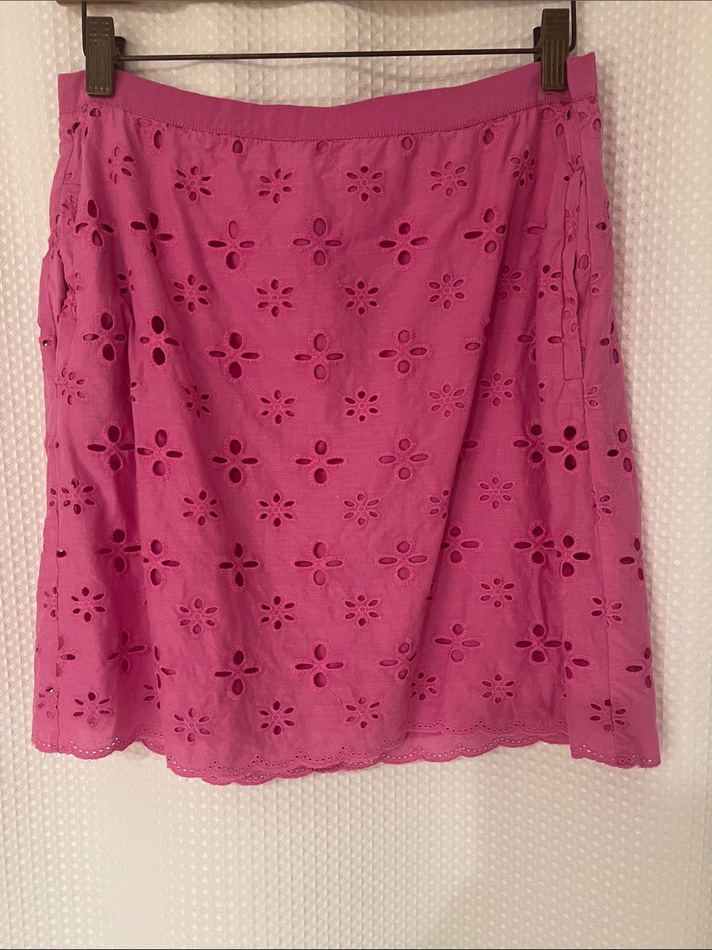LOFT Eyelet A-Line Skirt - Hot Pink - Picture 1 of 10